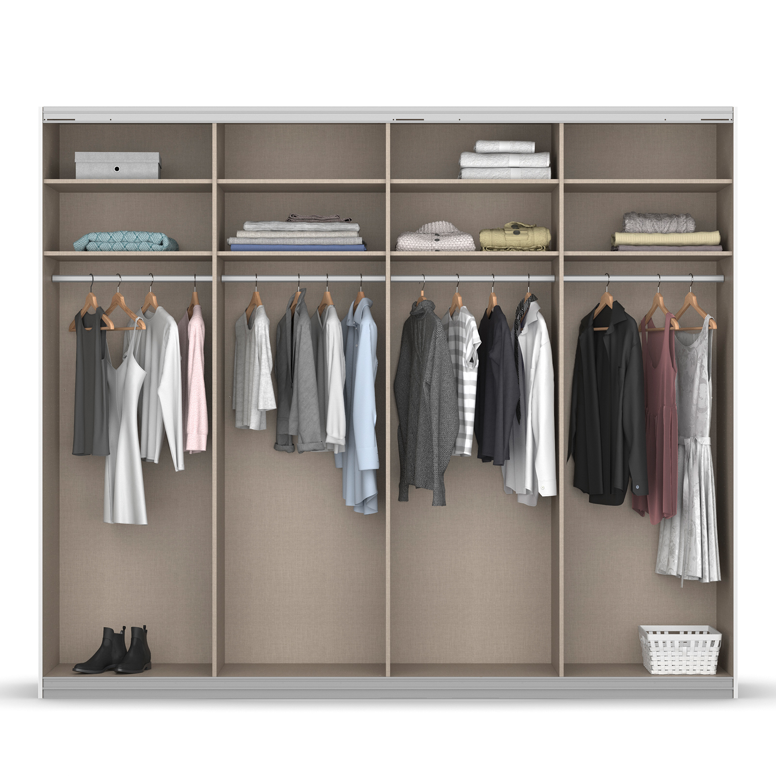 Schwebetürenschrank - grau metallic - 2 Spiegeltüren - 271x231 cm