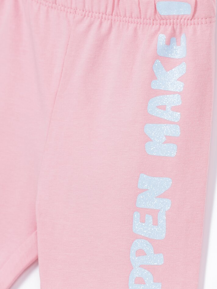 Conjunto de 2 leggings estampadas - Rosa Fluorescente