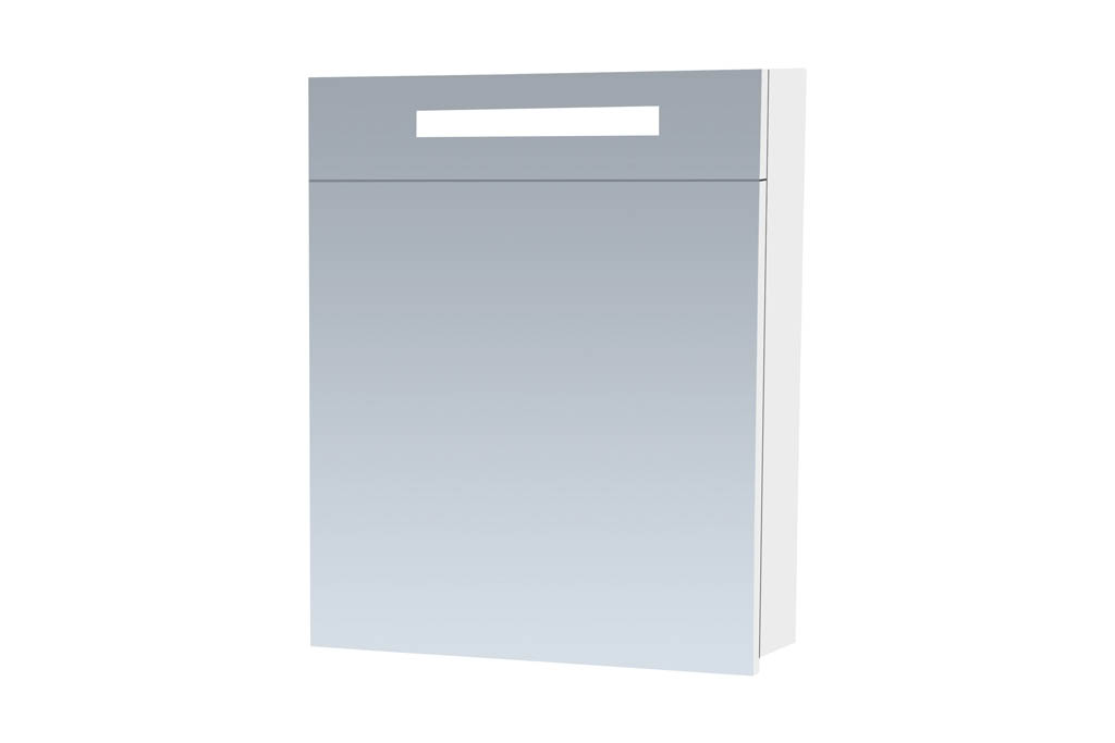 Brauer Promise spiegelkast 60cm met linksdraaiende deur en verlichting wit glans