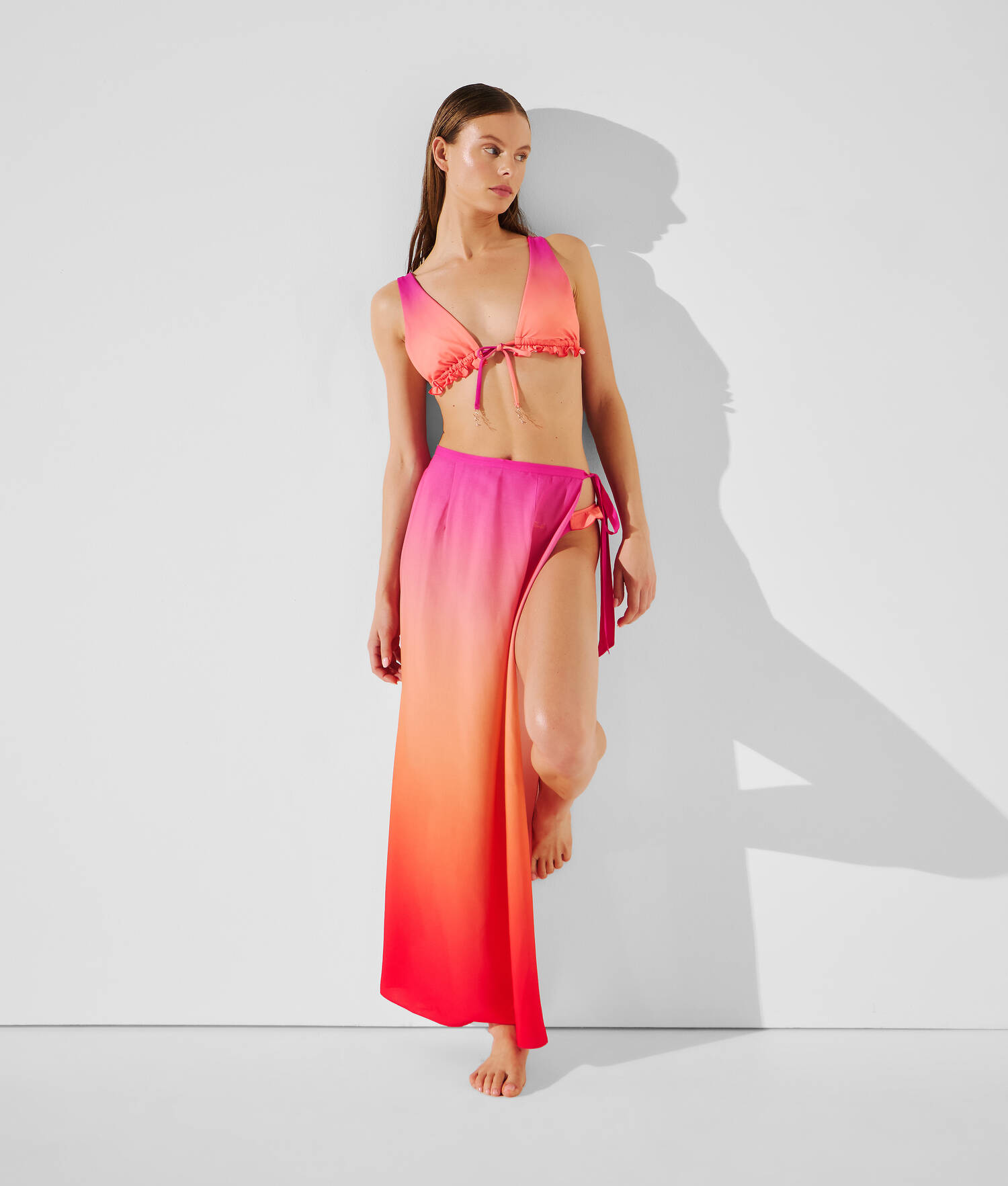 HAUT DE BIKINI TRIANGLE PLONGEANT K/SIGNATURE - Ombre Hibiscus -Carmelia