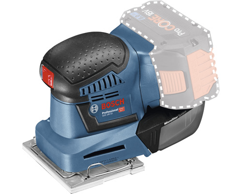 Bosch GSS 18V-10 accu-excenterschuurmachine inclusief 1 excenterpad (klem) & 1 schuurpad (klittenband), zonder accu