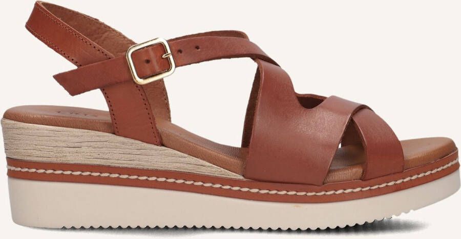 LINA LOCCHI Sandalen met Hak Dames 5547 Maat: 37 Materiaal: Leer Kleur: Cognac