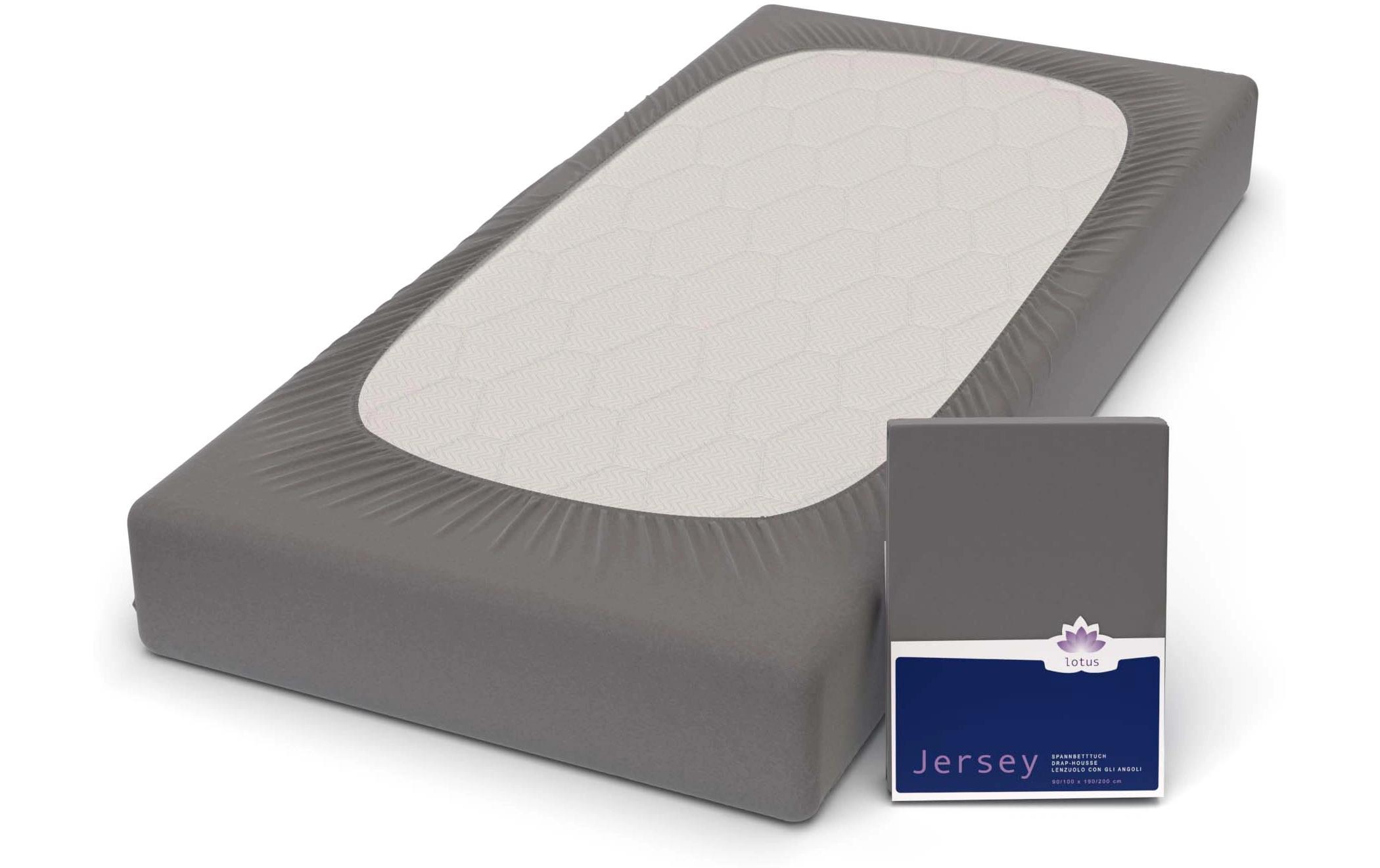 Fixleintuch Jersey Comfort 180 x 200 cm, DunkelgrauJersey Spannbetttuch aus 100% Baumwolle