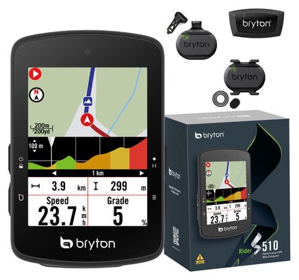 Compteur GPS Bryton Rider S510 T   Ceinture Cardio/Capteur Cadence/Capteur Vitesse