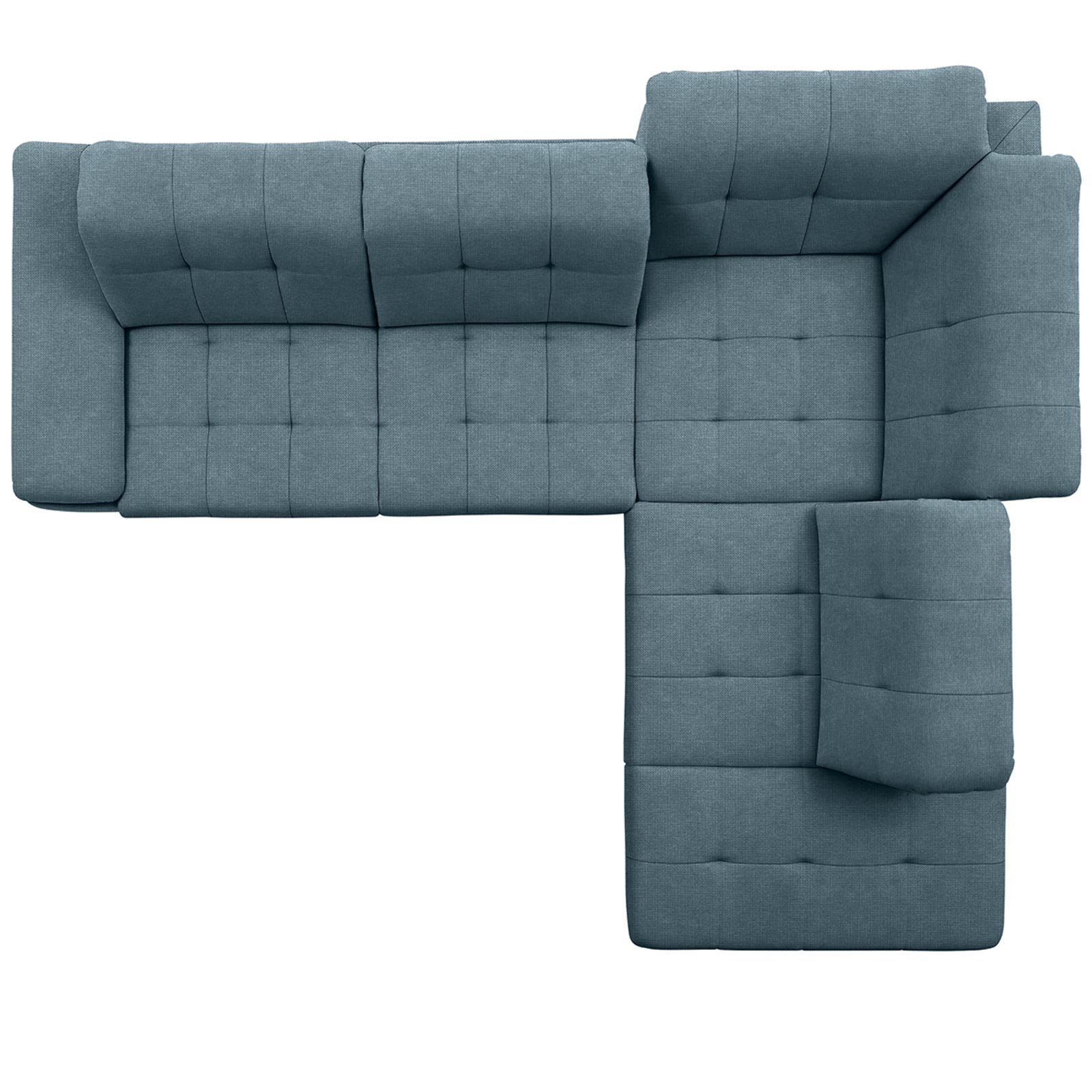 polsterpower Ecksofa - Belle ice - Basismodell - Ottomane rechts