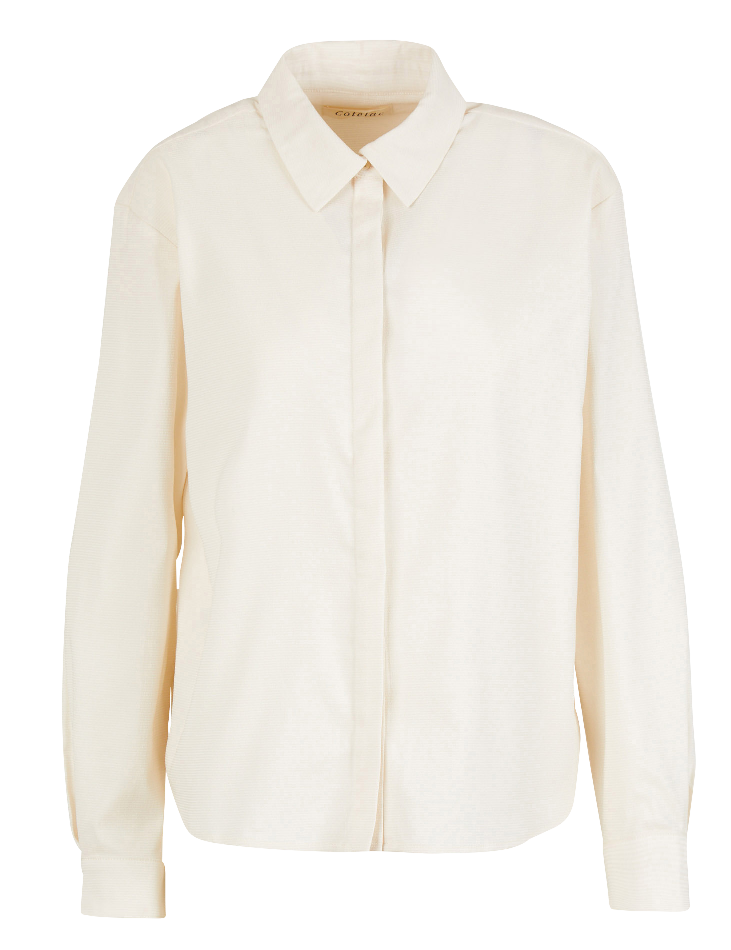 JANE - Chemise droite gaufrée en coton mélangé | Blanc