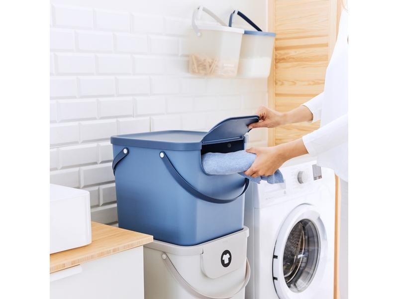 Rotho Wäschesammler Albula 40 l, Horizon Blau Wäschesortiersystem