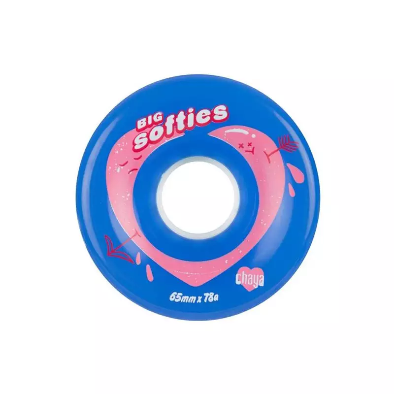 Roues roller CHAYA Big Softies Clear Blue 65mm*37mm/78a (pack de 4)