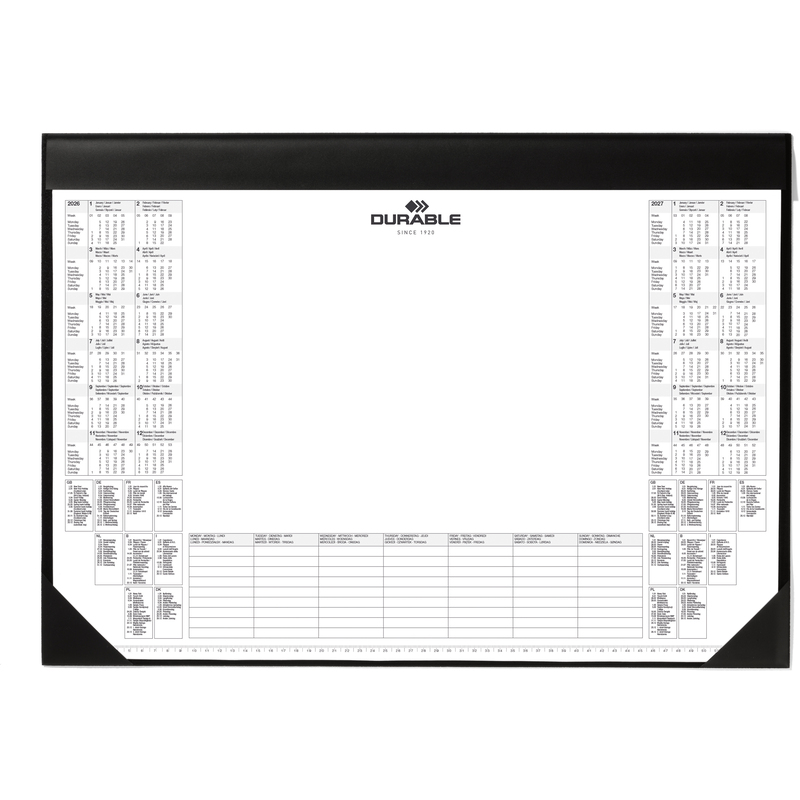 Durable Schreibunterlage mit Kalender, Papier, weiss