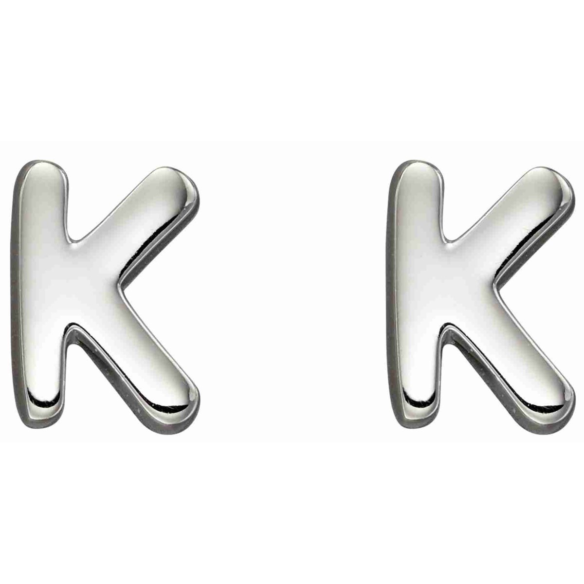 Boucle d'oreille lettre K en argent 925/1000