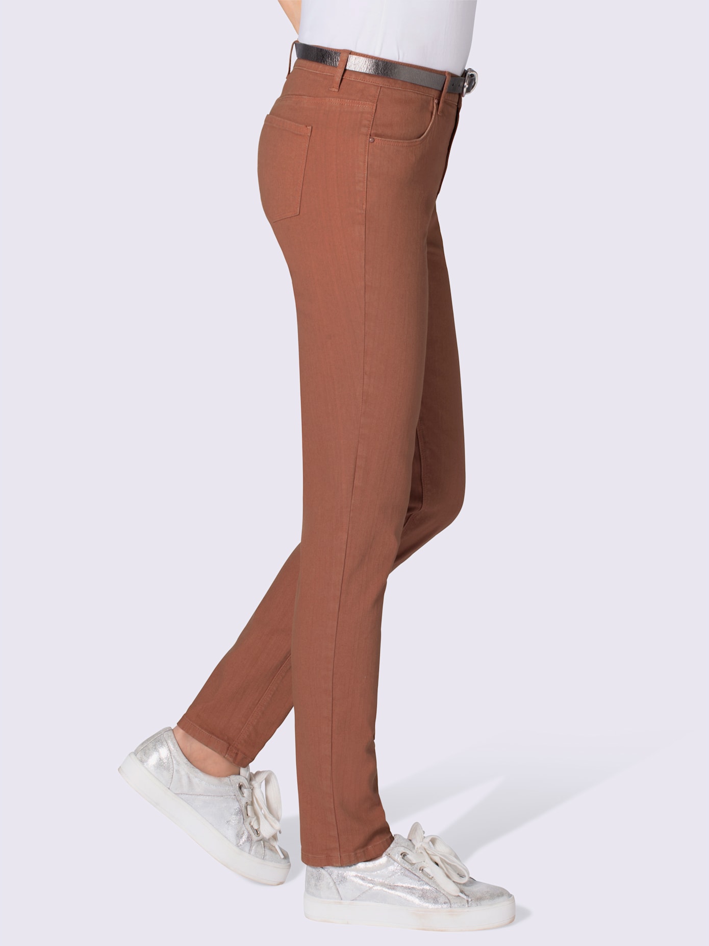 Jean femme coupe skinny 4 poches taille haute