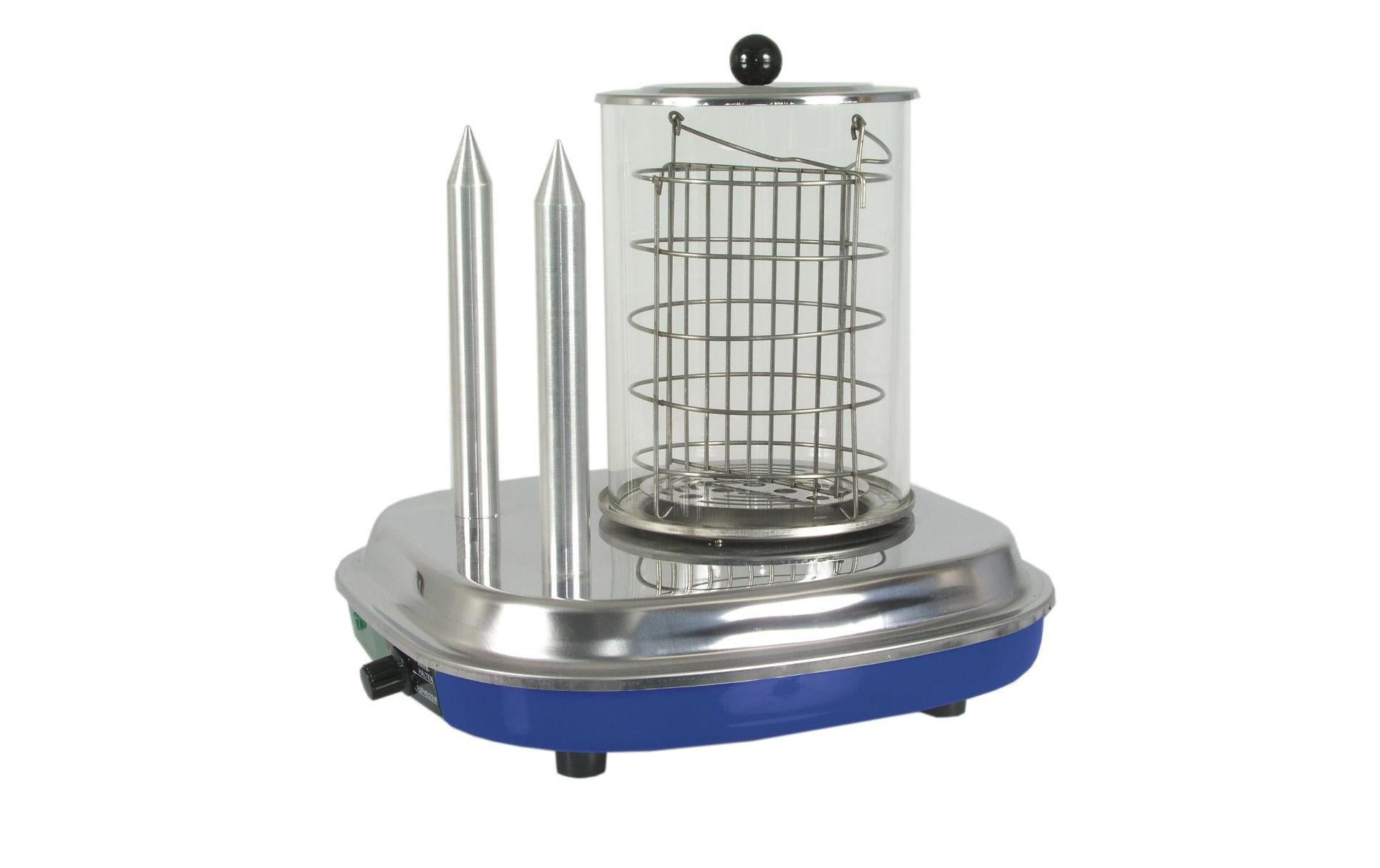 Hot Dog Maschine mit 2 SpiessenHot Dog Maker mit Glasbehälter und Edelstahldornen