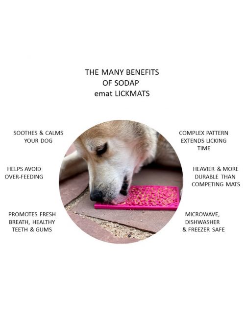 Sodapup Lickmat Flower Power - Hondenvoerbak - Roze Small