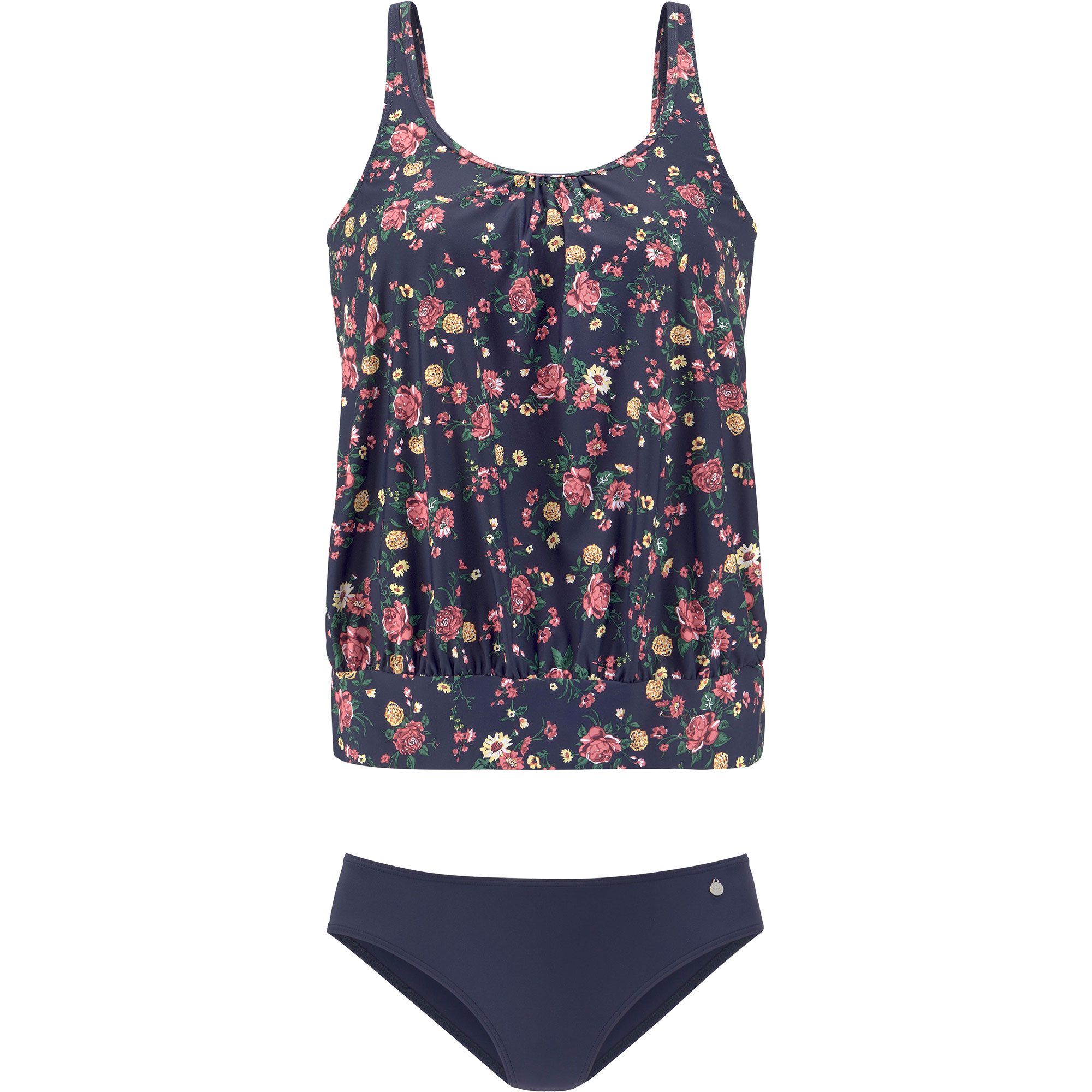 Lascana Oversize-Tankini Damen blumendruck dunkelblau