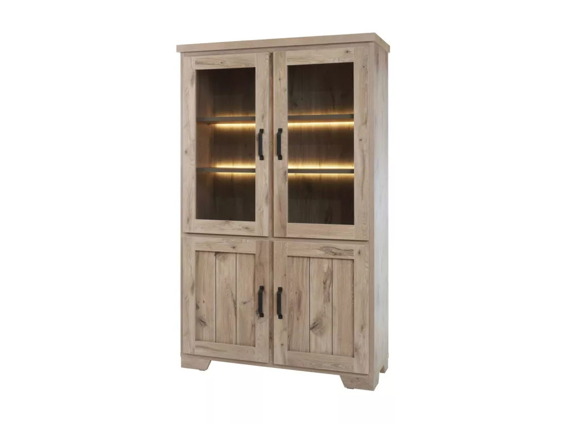 Argentier 4 portes Chêne à Led - MASGOT