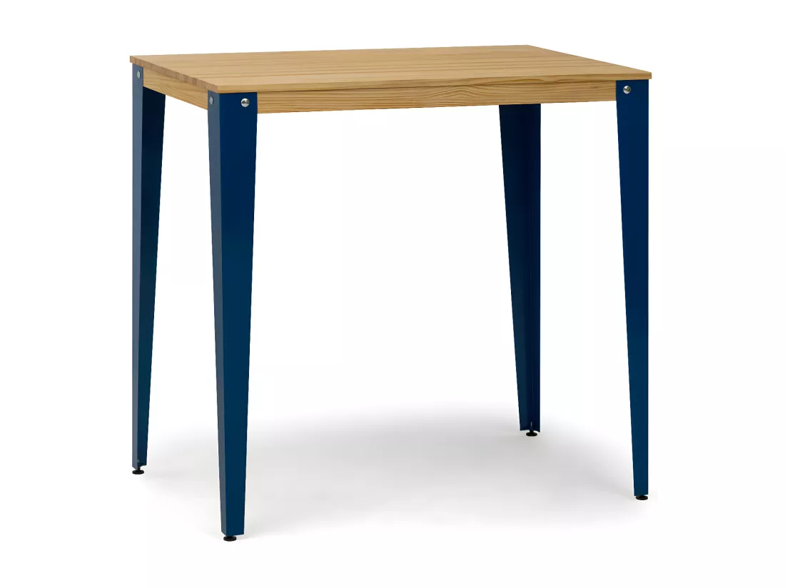 Table Mange debout Lunds 80X140x110cm Bleu-Naturel. Box Furniture