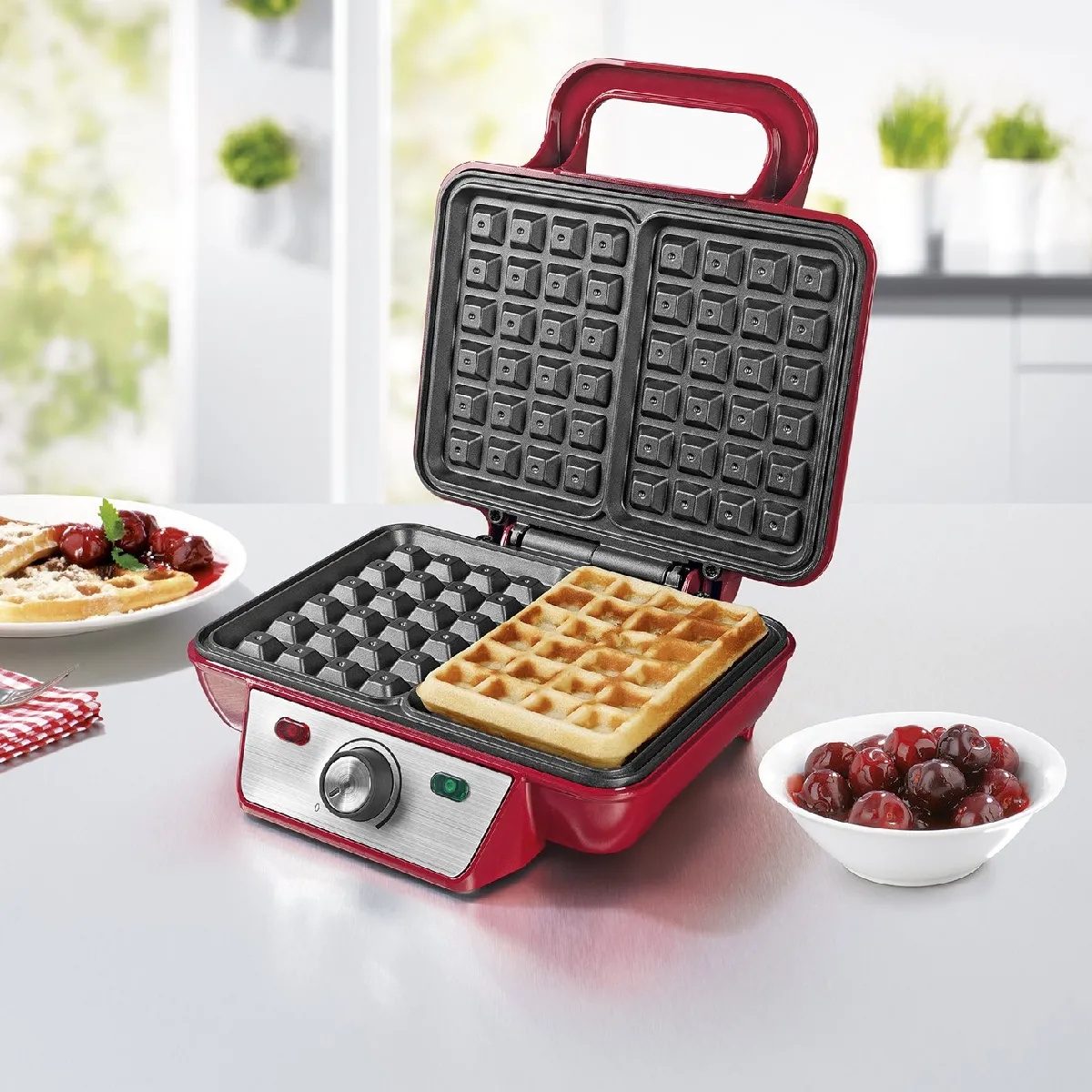 GourmetMaxx 07841 Gaufrier - Rouge