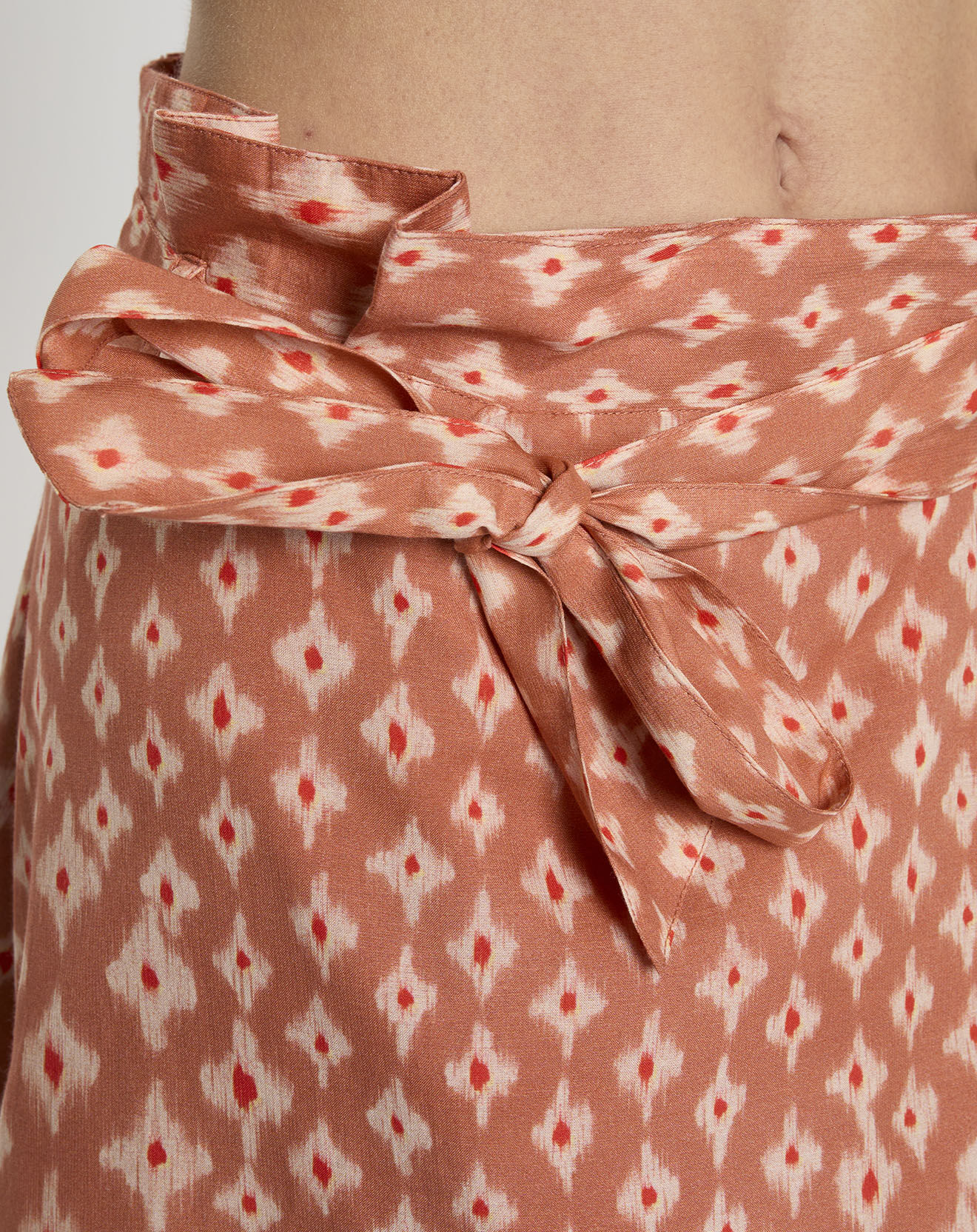 Galeries Lafayette Jupe longue Georgie imprimé orange/écru