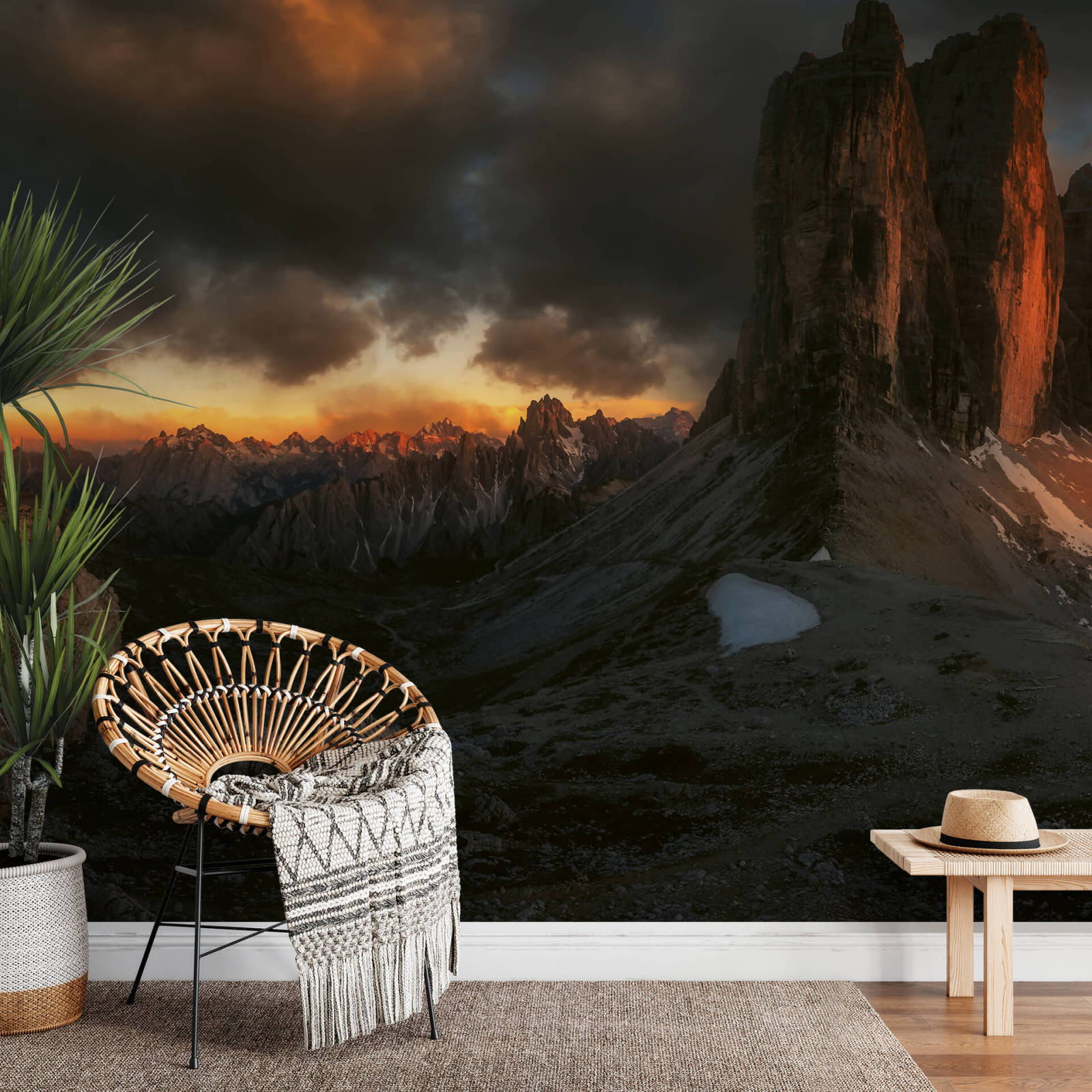 Fototapete DESIGNWALLS 2.0 - braun-orange - Alpen - 2,6 Meter