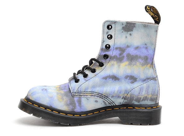 Dr martens boots bottine plates femme pascal tie and dye bleu
