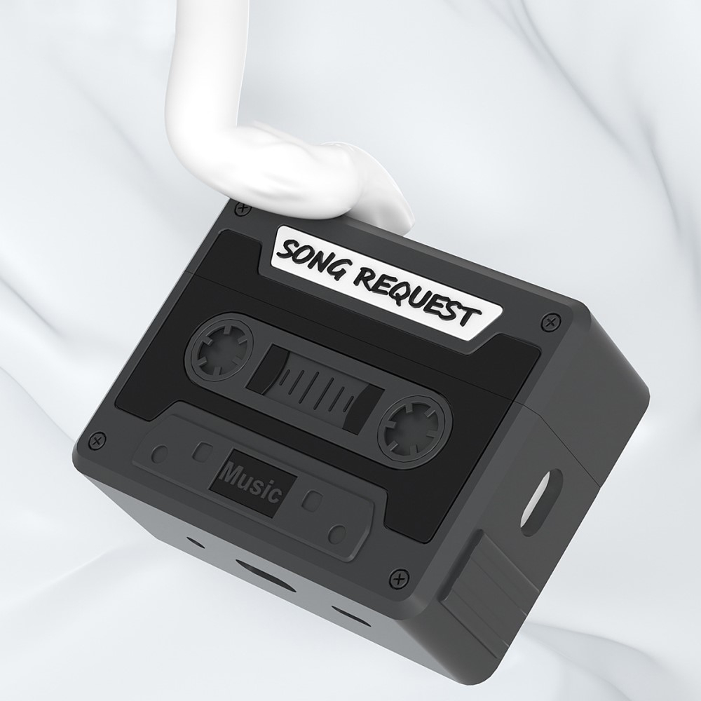 AirPods Pro 2 / AirPods Pro Silikon Schutzhülle Abdeckung mit Handschlaufe Retro Kassette - Blau