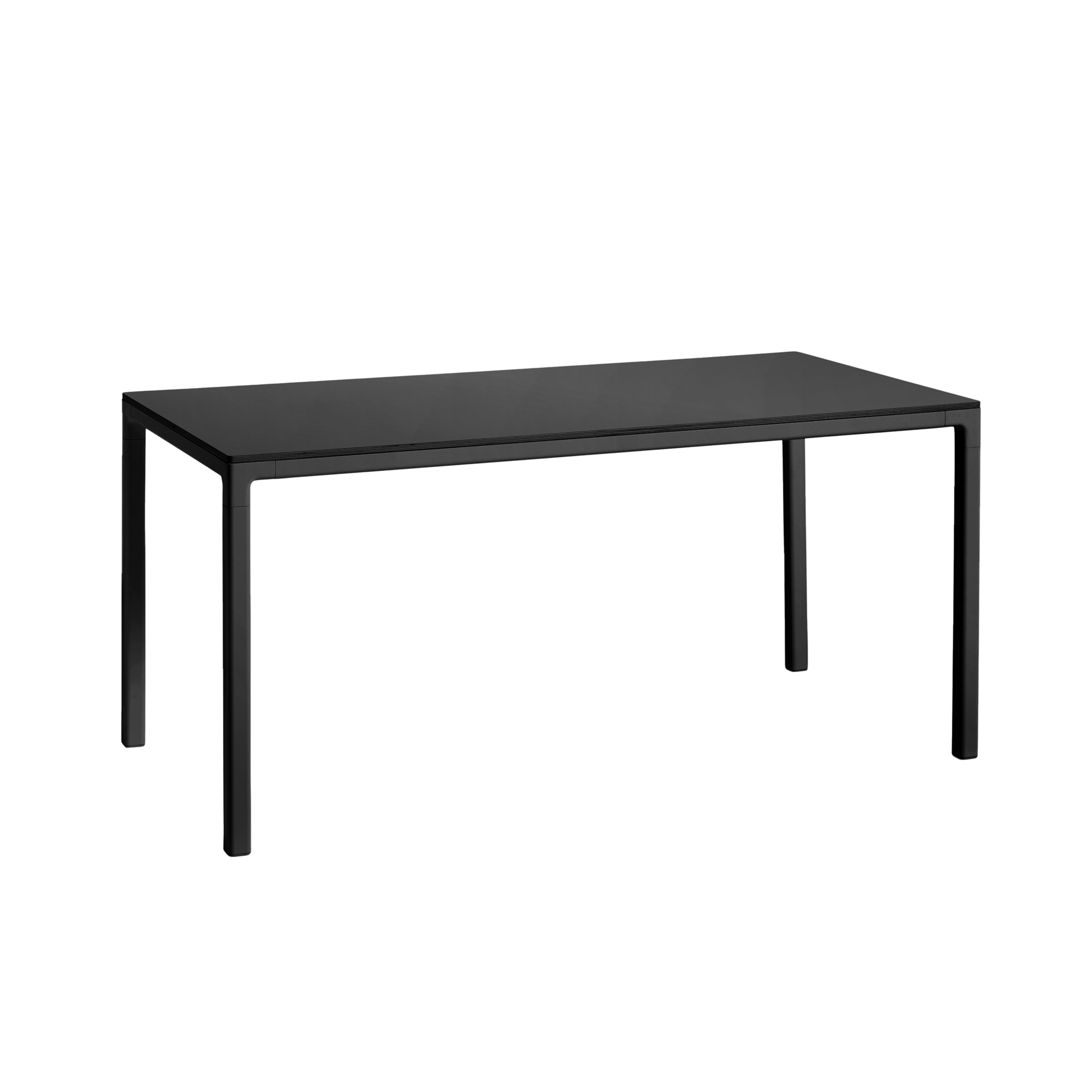 Eettafel T12 160x80 zwart onderstel zwart linoleum blad