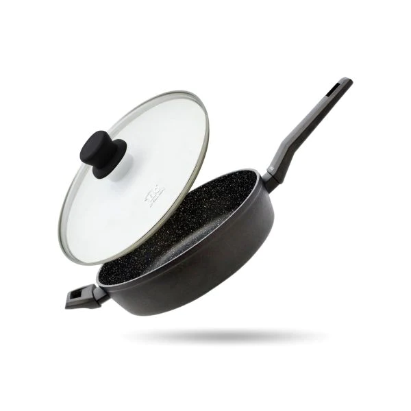 Ensemble de poêle et couvercles de 28 cm en aluminium forgé Granit Sol