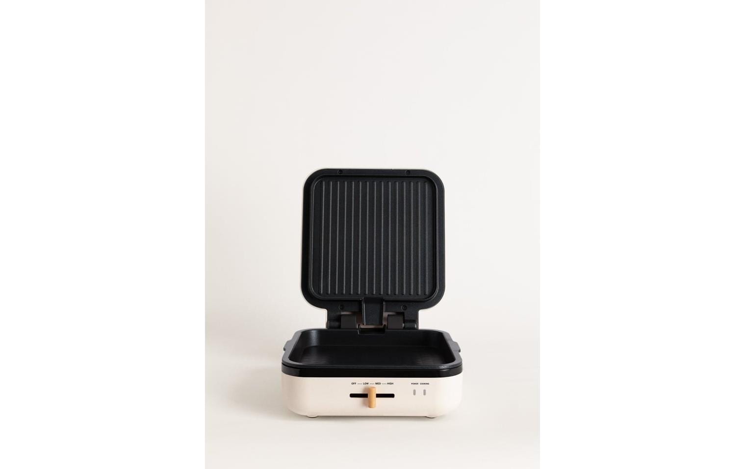 Waffeleisen Stone Studio Pro - 180° WollweissMultifunktionaler Kontaktgrill mit einstellbarer Temperatur und Antihaftfläche