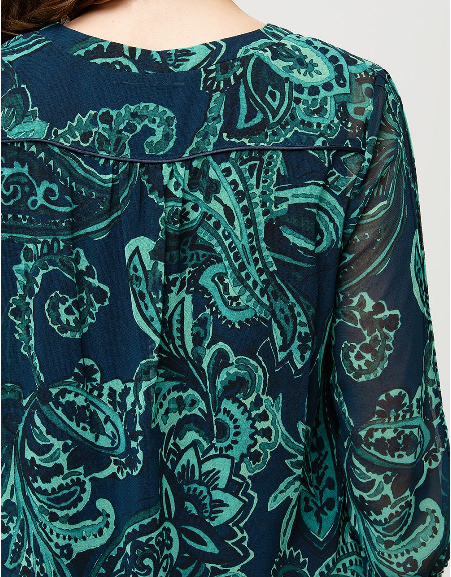 Blouse verte imprimée