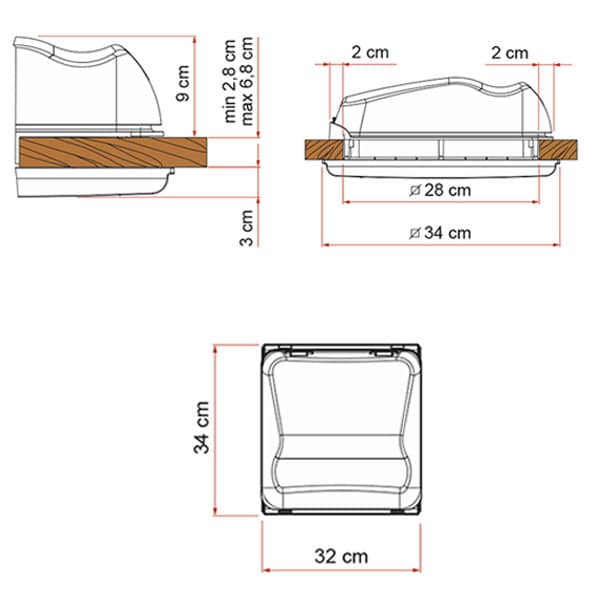 Lanterneau Vent 28 Crystal FIAMMA