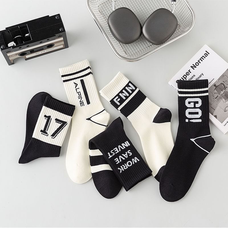 Loverly - Geribbelde korte sokken met patroon