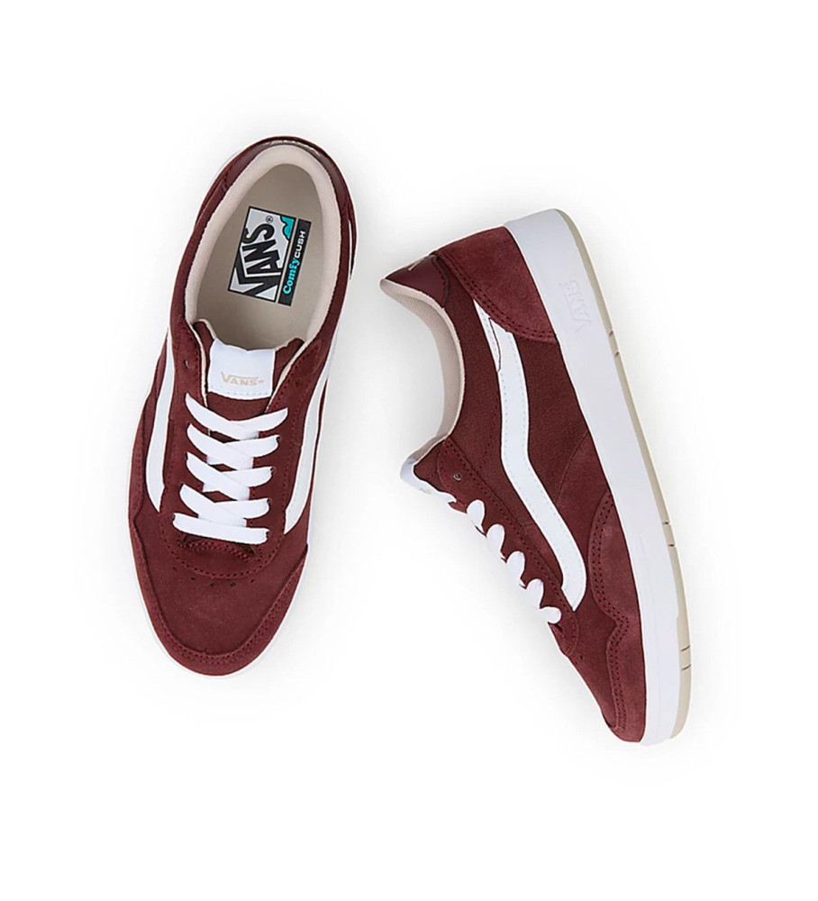Tênis Vans UA Cruze Too CC de couro, cor bordô