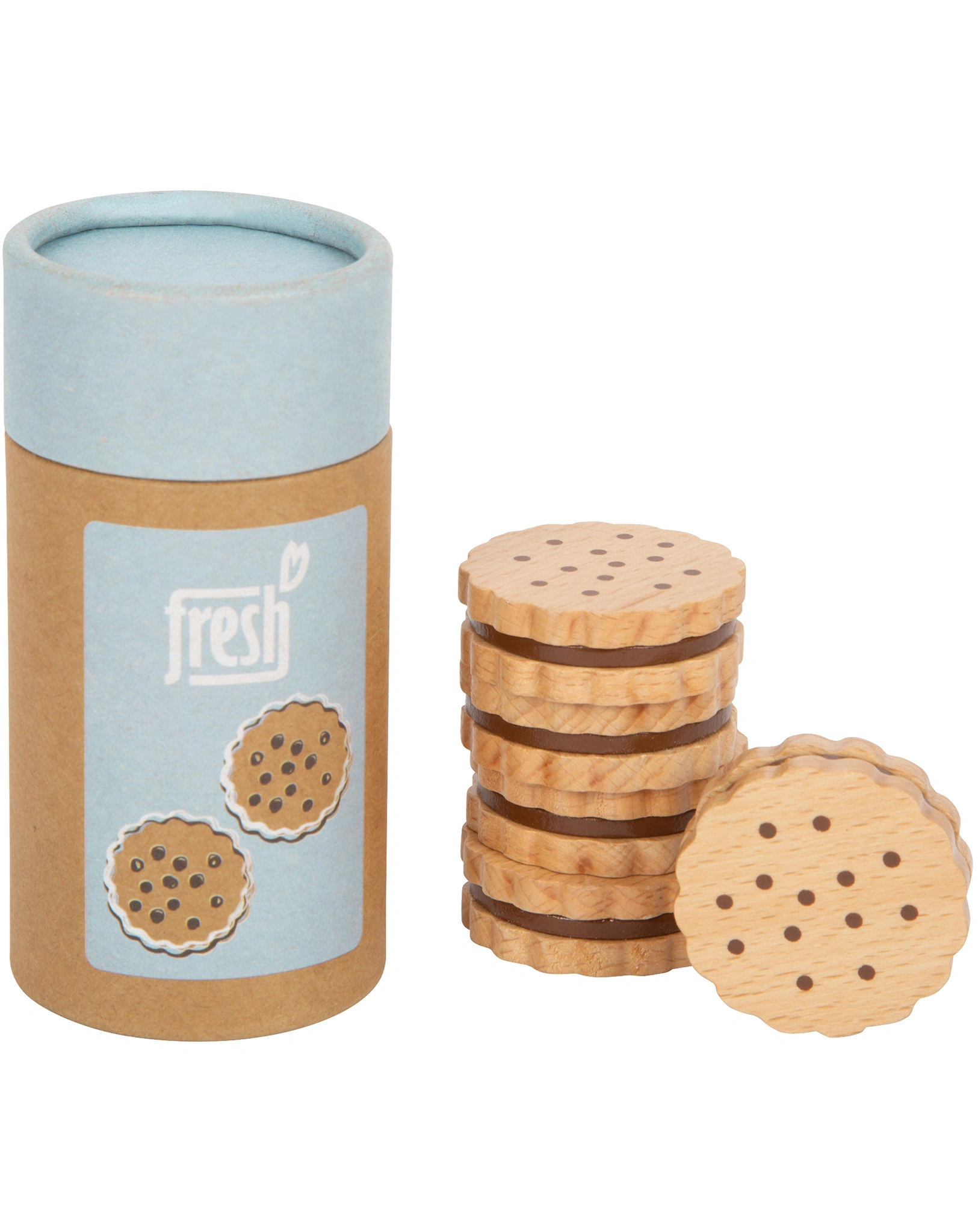 Kaufladen-Zubehör FRESH - SANDWICH-KEKSE 5er-Set aus Holz