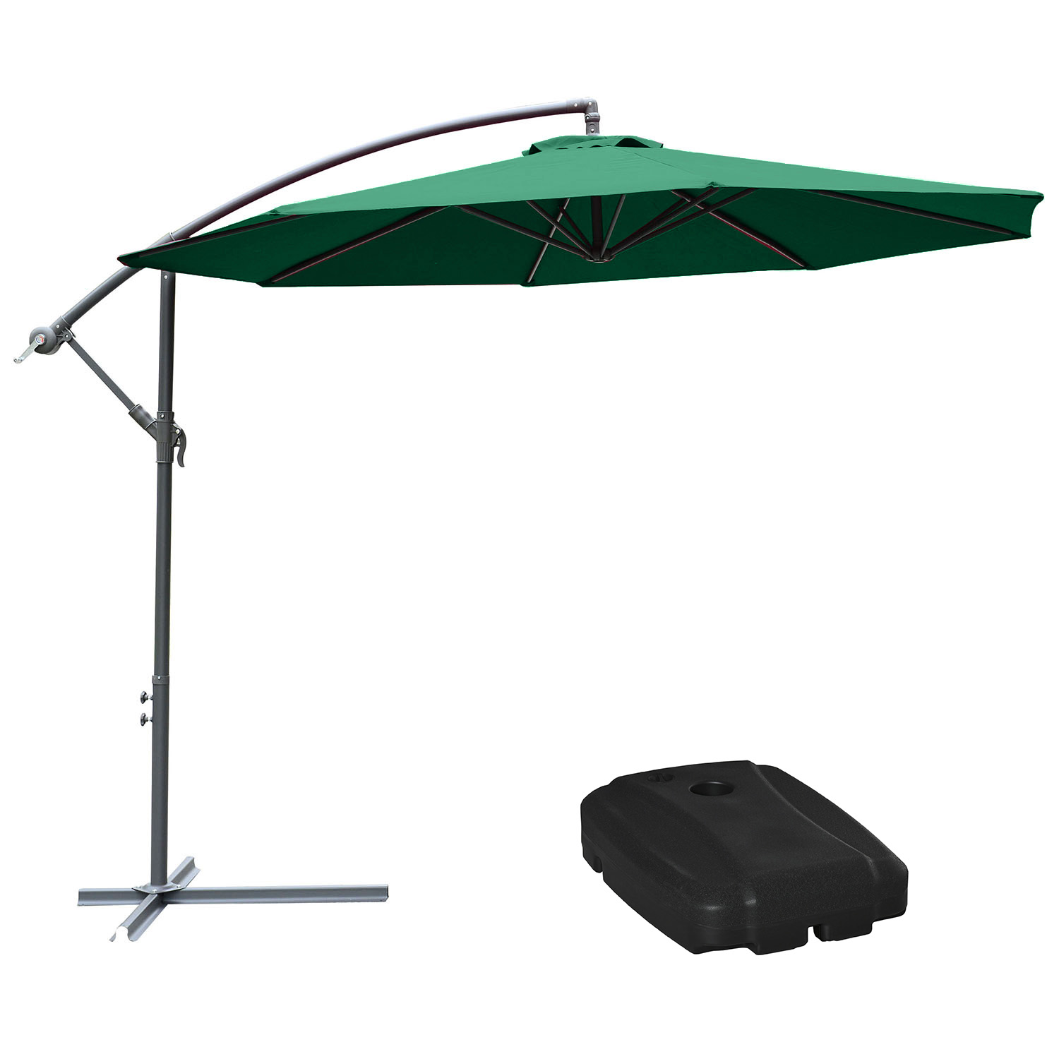Conjunto de guarda-chuvas Outsunny verde escuro