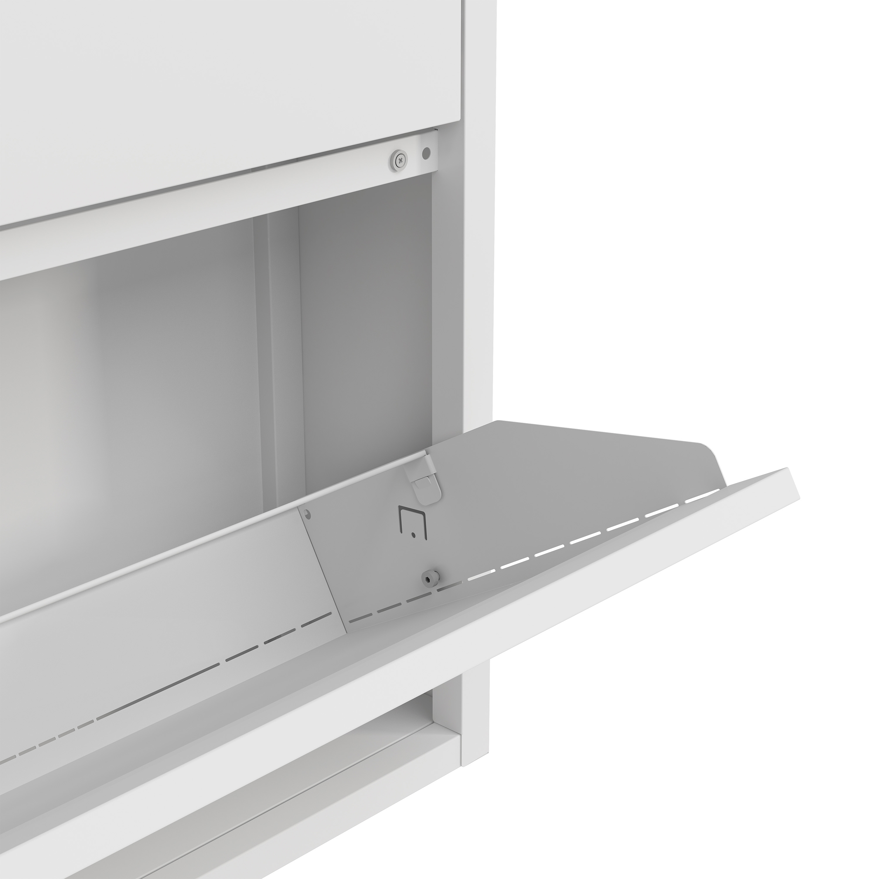 Schuhschrank Metall ROMEO 50 x 136 cm weiss