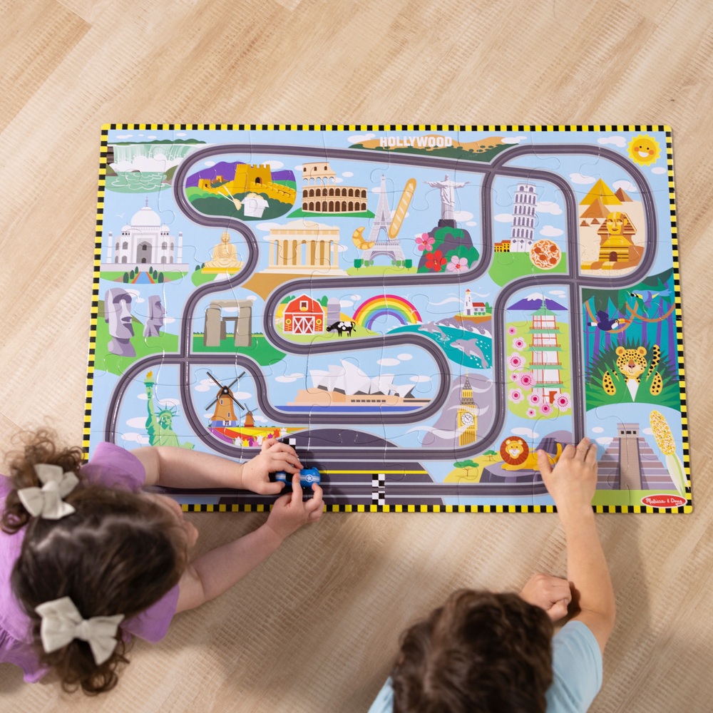 Melissa & Doug 48-teiliges Rennbahn-Bodenpuzzle