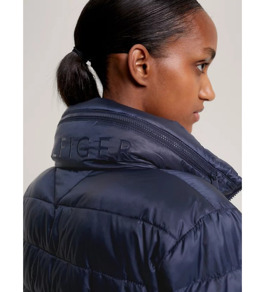 Casaco longo acolchoado Tommy Hilfiger Global Stripe, azul marinho