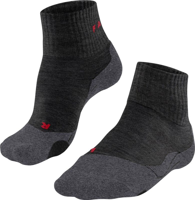 FALKE - TK2 Explore Short - Wandelsokken - Grijs Asphalt Melange - Wol - 1 Paar