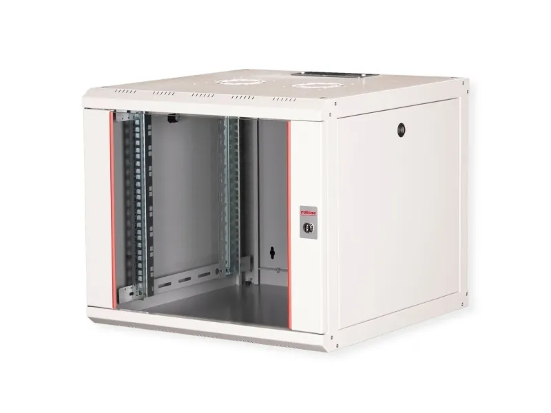 ROLINE 26.21.0003, Vægmonteret stativ, 9U, Nøglelås, Rack skinner, 12,2 kg, Grå