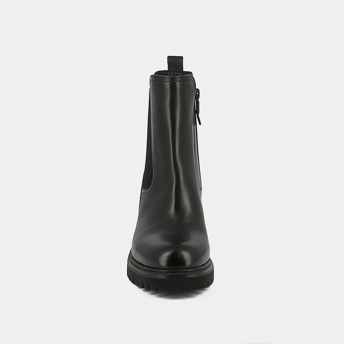 Chelsea boots à semelles crantées  en cuir noir