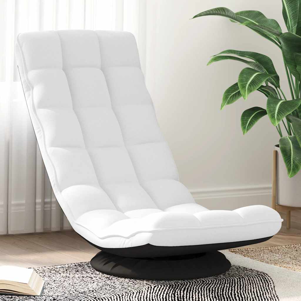 vidaXL Draaibare vloerstoel wit 70x51x79 cm stof
