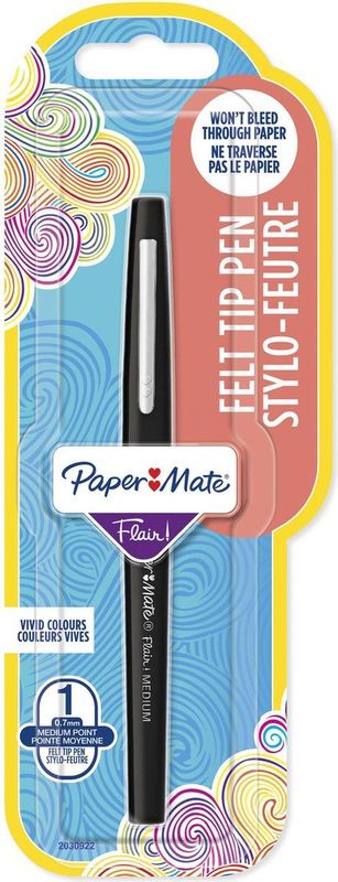 Paper Mate - Flair - Viltstiften - Zwart - Medium punt (0,7 mm) - 1 stuk