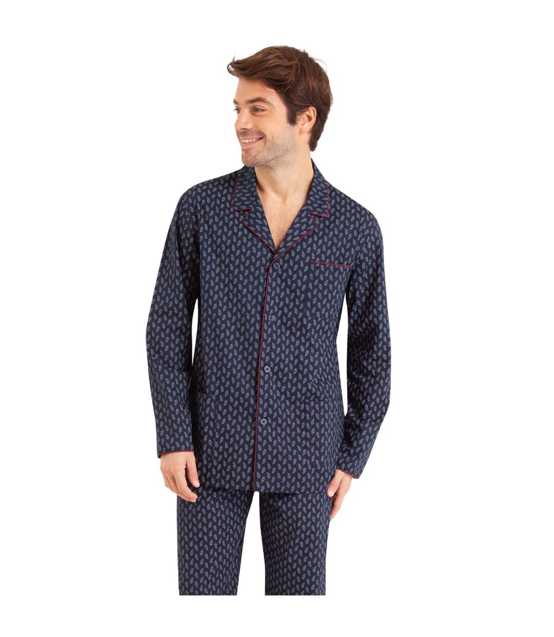 Pyjama long ouvert homme Popeline