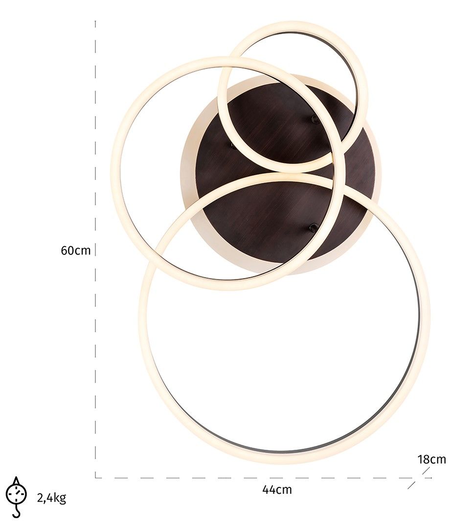 Plafondlamp 211623 Mosa B60 x D44 cm