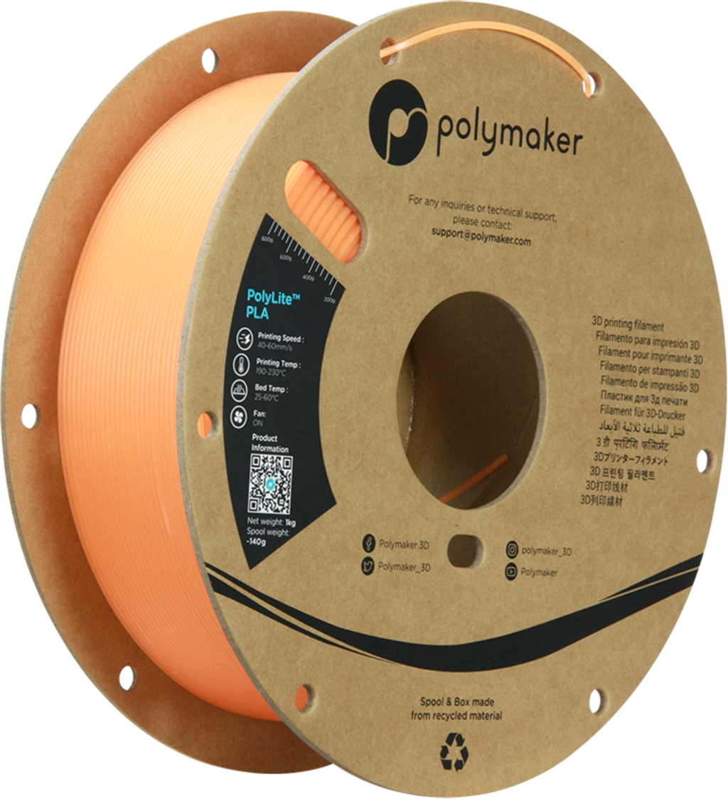 Polymaker  PolyLite Luminous PLA Orange, 1,75 mm / 1000 g    Hochwertiges Glow in the Dark-PLA