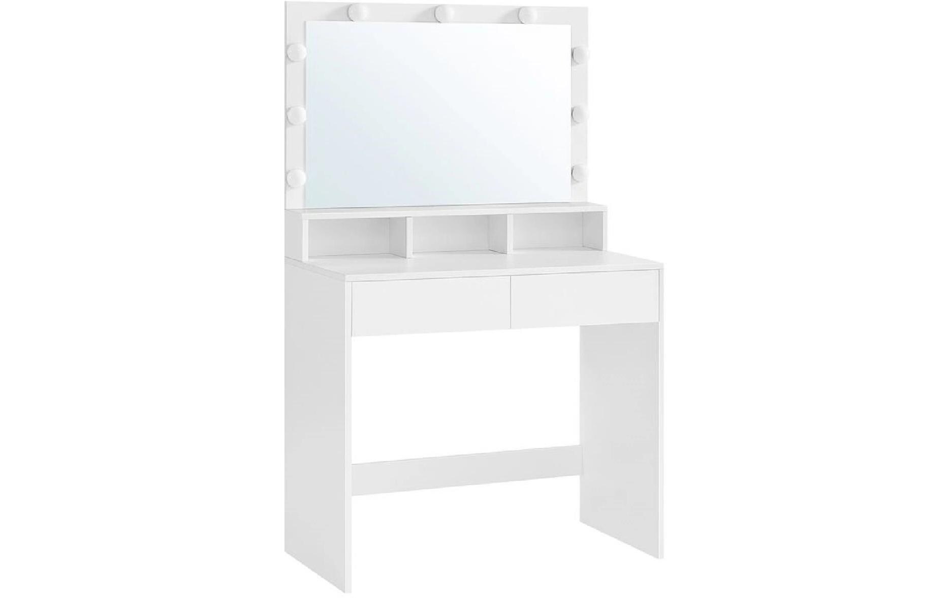Schminktisch mit Spiegel 80 x 140 cm, Weiss<br>Kosmetiktisch