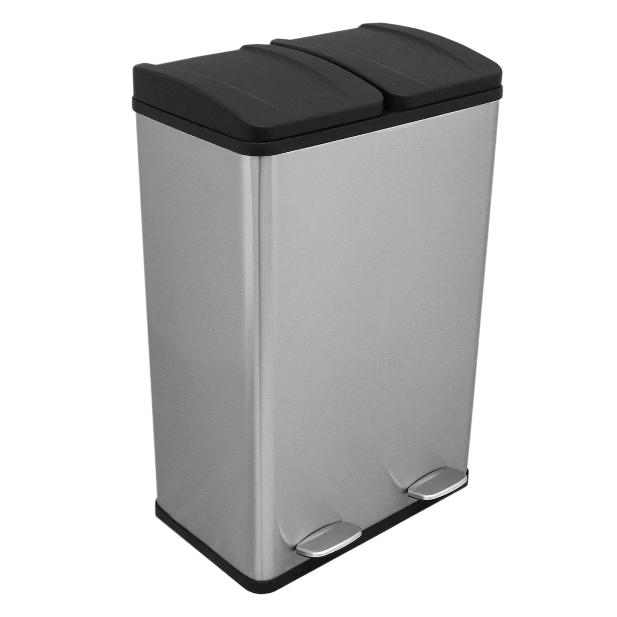 Poubelle de Recyclage 60L Double Acier Inoxydable Kukoo