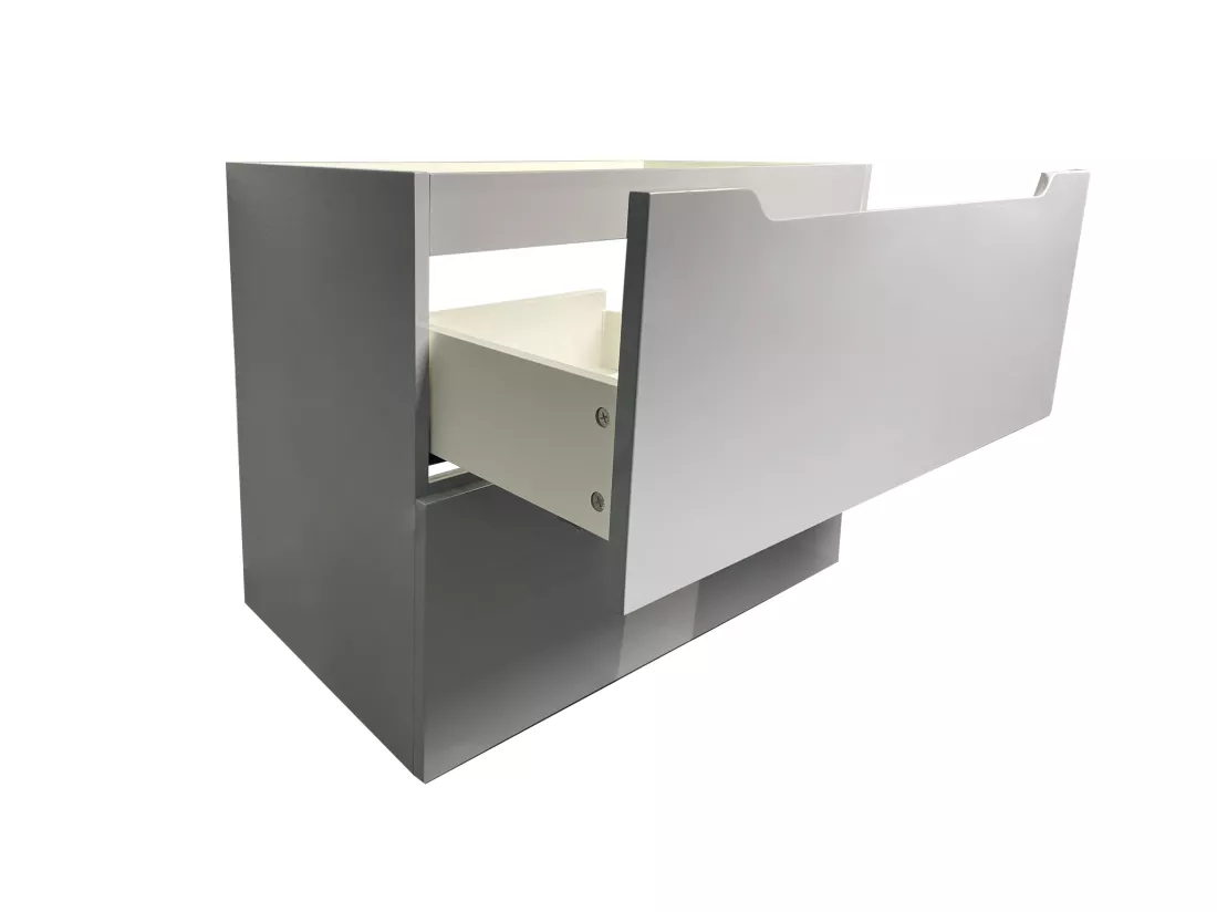 Meuble simple vasque suspendu - Gris - 80 cm - STEFANIE