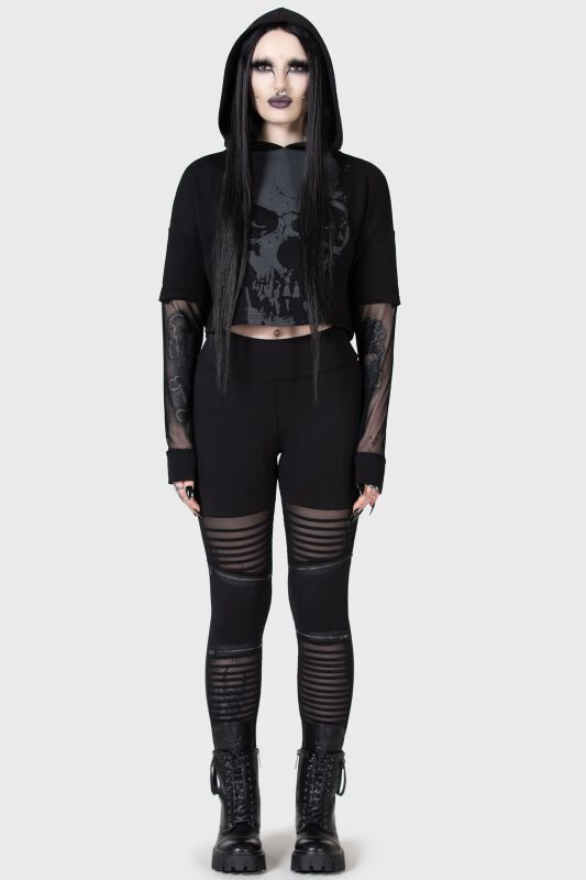 Chilled Bone Crop Hoodie | KIHILIST by KILLSTAR Sweat-shirt à capuche