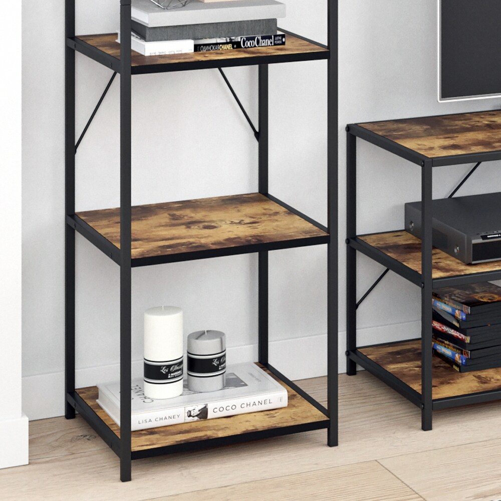 VICCO Loft Standregal Fyrk 2er Set Bücherregal Wandregal Holz Regal 174x40x40 cm